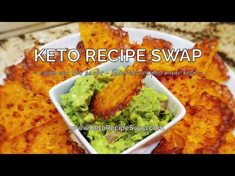Guacamole and Keto Cheddar Cheese Chips