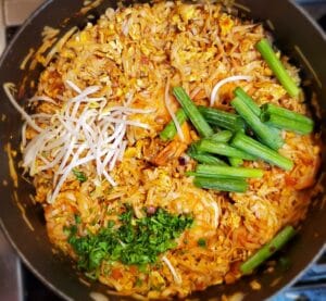 Garnish with Spring Onions and Coriander