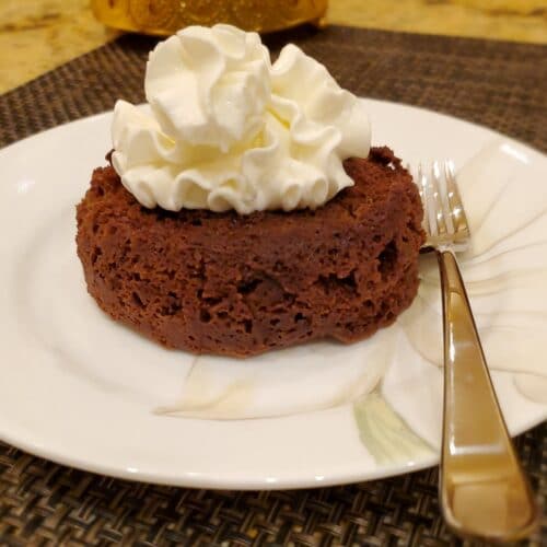Keto Chocolate Mug Cake with Whip Cream
