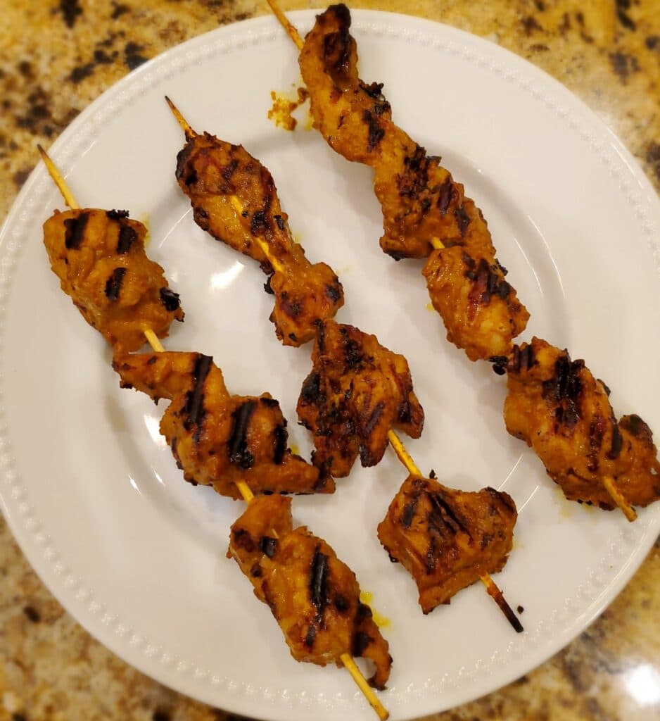 Chicken satay skewers