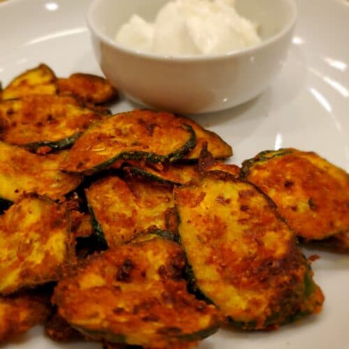 zucchini chips close up