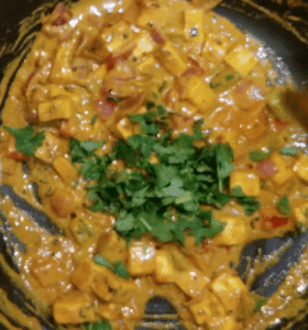 paneer masala stir fry garnished