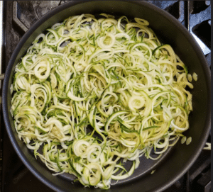 dry roast zucchini noodles