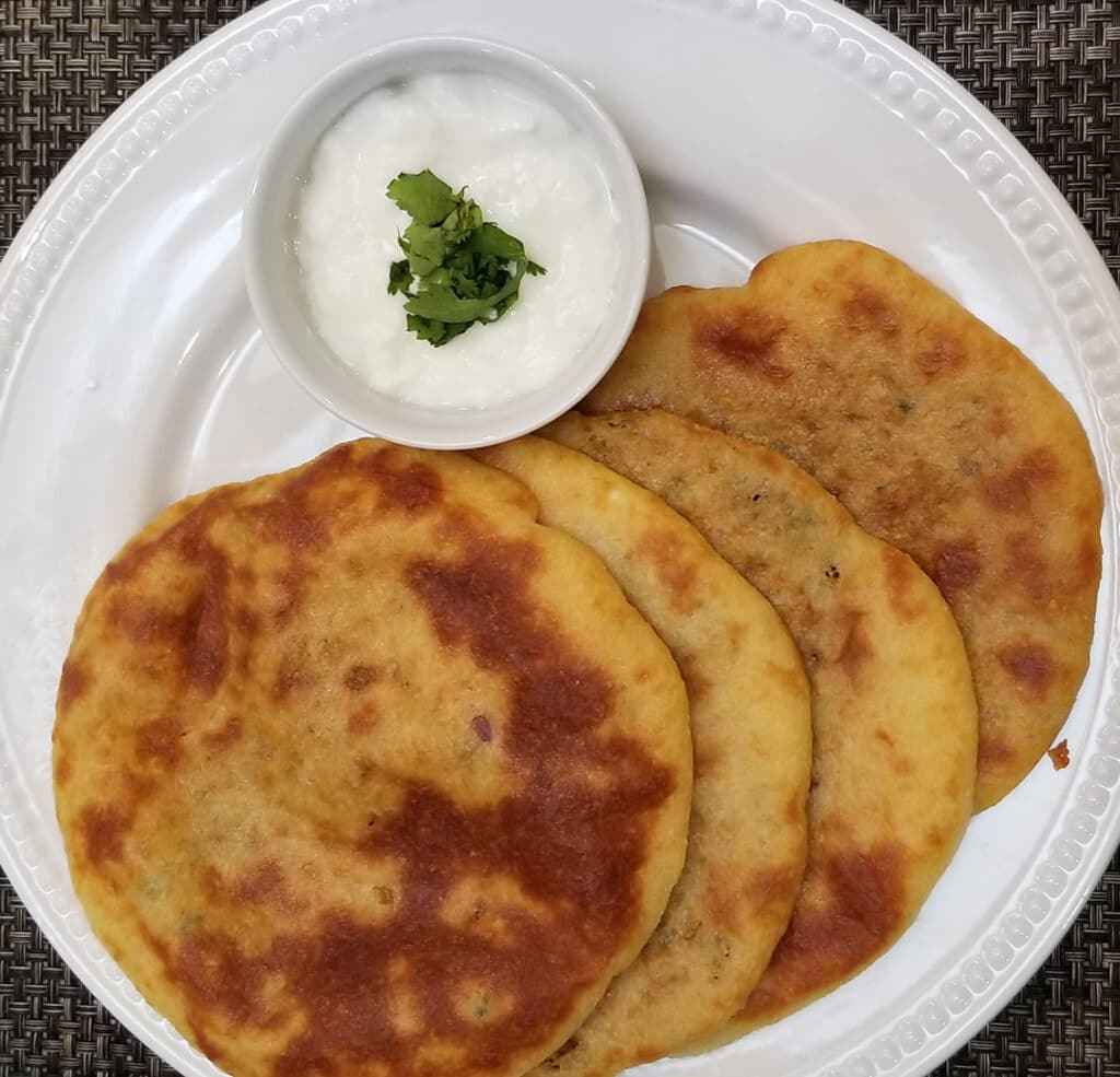 keto paneer stuffed paratha overhead