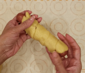 keto pretzel dog wrap