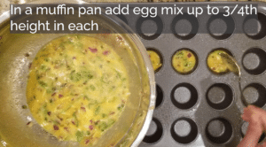 Muffin tray fill with egg