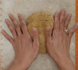 egg puff - flatten dough palms