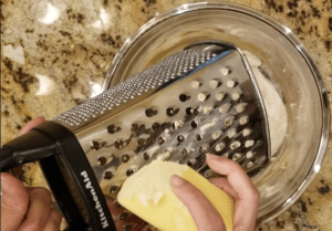 Grate cold butter egg puff