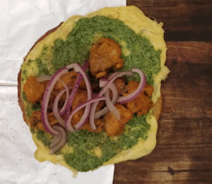 Keto chicken tikka kathi roll filling