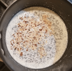 Keto kheer crushed almonds