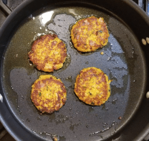 Cauliflower tikki golden brown